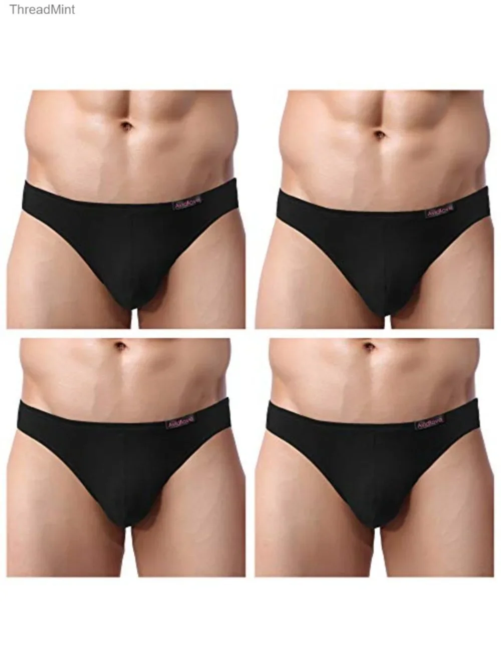 Mens Bikini Underwear Low Rise Briefs Microfiber 4 Pack